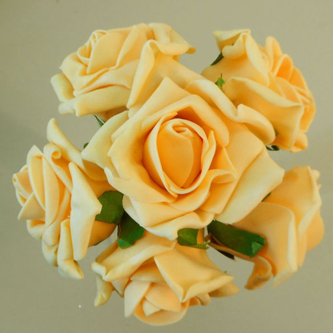 Colourfast Cottage Foam Roses Bundle Vanilla 6 Pack 24cm Foam Flowers